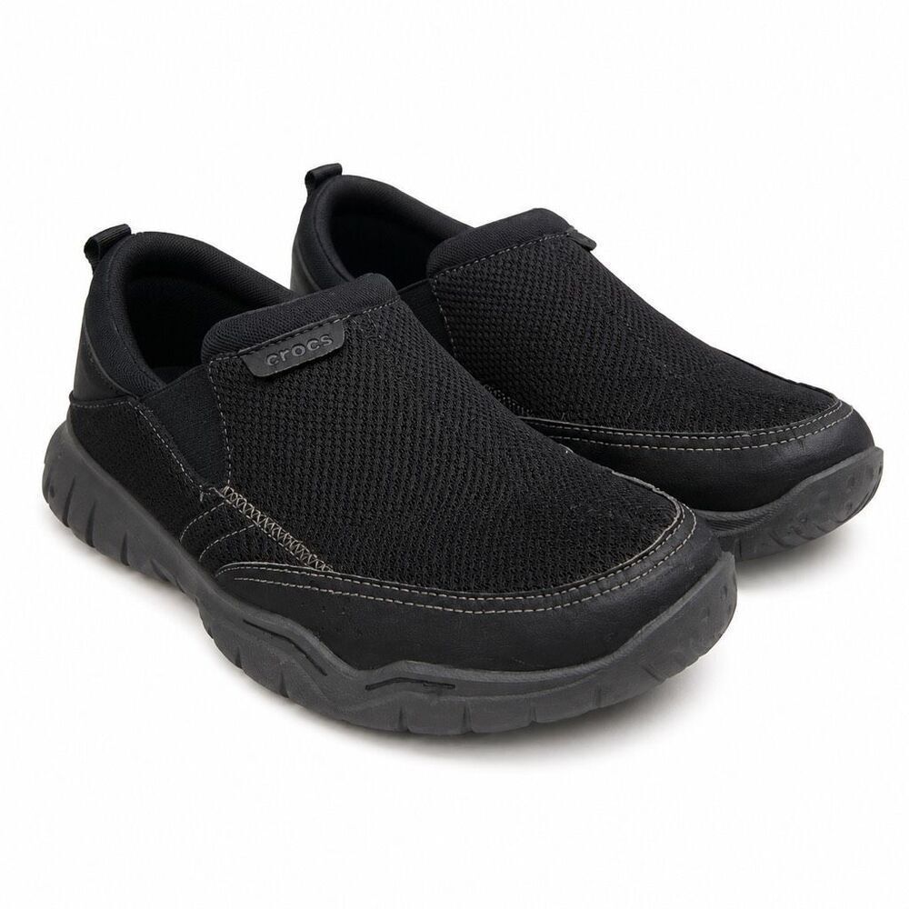 Crocs Swiftwater Mesh Slip On Shoes Men Black Comfort Casual Outdoor Size 7